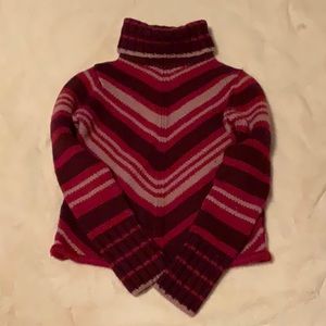 Gap Pink and Purple Striped Turtleneck Sweater
